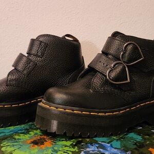 Dr. Martens Devon Heart Heart Buckle Combat Boots